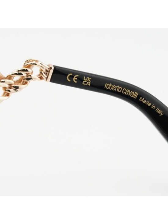 Roberto Cavalli SRC015M 0300 Sunglasses Gold Shield Frame, Brown Lenses